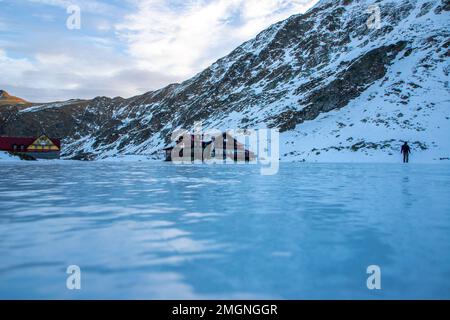 It is located at an altitude of 2034 meters on the Transfagarasan road Stock Photo