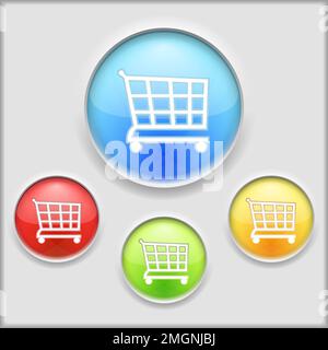 Abstract icon of a shopping cart, vector eps10 illustration Stock Vector