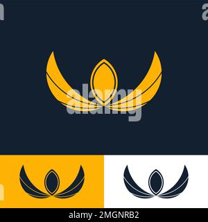 letter W shape logo template with abstract wings, logo with modern and futuristic style vector eps format Stock Vector