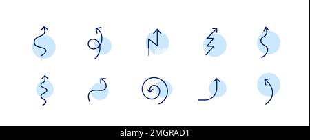 10 pixel perfect arrow icons. Doodle user interface design. Set 2 Stock Vector