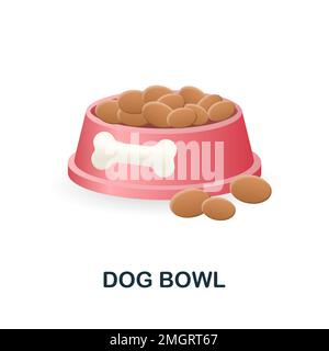 Dog Bowl icon. 3d illustration from home pets collection. Creative Dog Bowl 3d icon for web design, templates, infographics and more Stock Vector