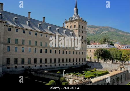 Royal Site of San Lorenzo de El Escorial by architect Juan Bautista de Toledo completed in 1584 royal residence and palace Spain Stock Photo
