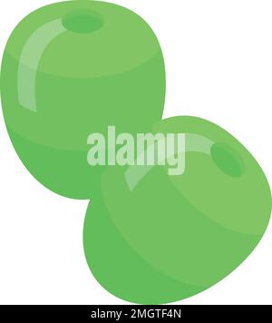 Green date fruit icon isometric vector. Palm food. Sweet dry Stock Vector