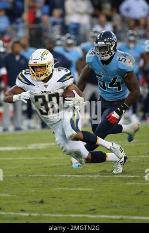 Los Angeles Chargers running back Austin Ekeler (30) during the first half  of an NFL football game against the Arizona Cardinals, Sunday, Nov. 27,  2022, in Glendale, Ariz. (AP Photo/Rick Scuteri Stock