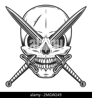 Skull and crossed swords vector illustration Stock Vector Image & Art ...