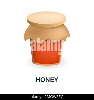 Honey icon. 3d illustration from food market collection. Creative Honey 3d icon for web design, templates, infographics and more Stock Vector