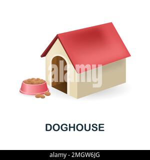 Doghouse icon. 3d illustration from home pets collection. Creative Doghouse 3d icon for web design, templates, infographics and more Stock Vector