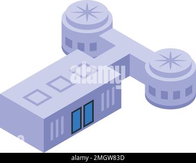 Planet base icon isometric vector. Space colonization. Future colony Stock Vector