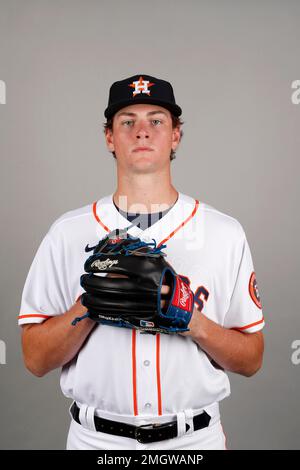 This is a 2019 photo of Forrest Whitley of the Houston Astros baseball  team. This image reflects the 2019 active roster as of Tuesday, Feb. 19,  2019, when this image was taken. (