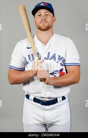 Brandon Drury of the Toronto Blue Jays smiles as he warms up on News  Photo - Getty Images