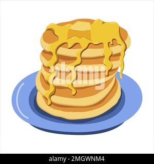 Pancakes on a plate. vector illustration on a white background Stock Vector
