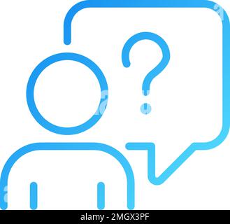 Asking question pixel perfect gradient linear vector icon Stock Vector