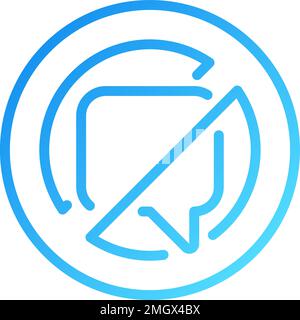 No talking sign pixel perfect gradient linear vector icon Stock Vector