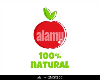 Flat vegan natural icon. Healthy vegan food. Healthy diet. Vegetarian food. Vegan menu. Healthy nutrition garden food. Vector illustration Stock Vector