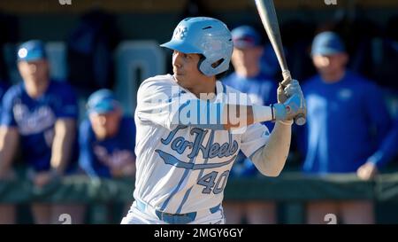 CHARLOTTE, NC - MAY 24: Angel Zarate (40) of the North Carolina Tar Heels  rounds third base towards home during the ACC Baseball Championship  Tournament between the between the North Carolina Tar