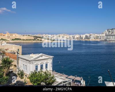 View of Sliema across the harbour from Valletta, Malta Stock Photo