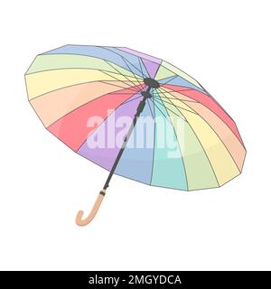 Multicolored umbrella against the rain isolated Stock Vector