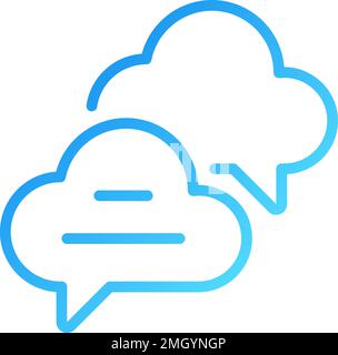 Cloud based live chat pixel perfect gradient linear vector icon Stock Vector