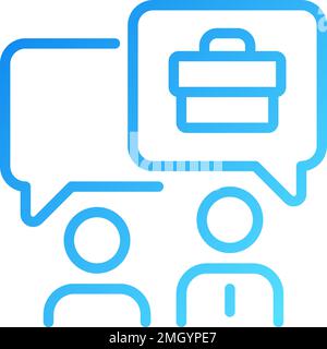 Job interview pixel perfect gradient linear vector icon Stock Vector