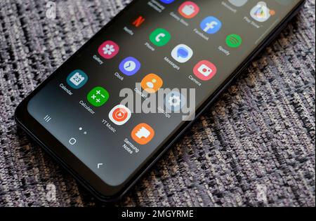 apps on smartphone screen Stock Photo