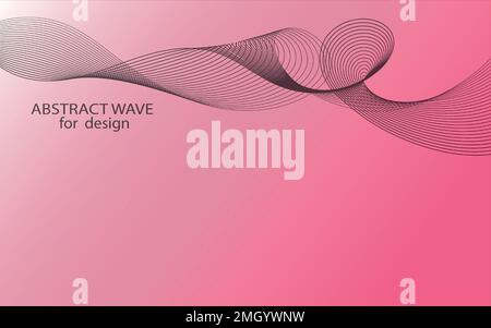 Abstract wave element for design. Stylized line art background. Colorful shiny wave with lines created using blend tool. Curved wavy line, smooth Stock Vector