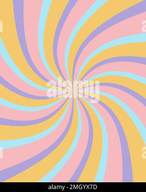 Groovy retro burst sun rays background. Vintage colorful abstract geometric pattern. Vector summer hippie carnival illustration for poster, flyer Stock Vector