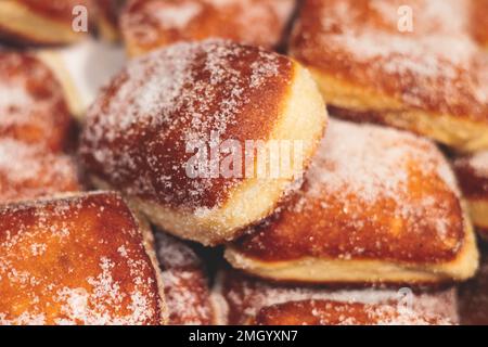 Variety assortment of traditional finnish sweets and pastries with cinnamon bun, and cardamon roll and rolls, butter bun and other, korvapuusti, laski Stock Photo