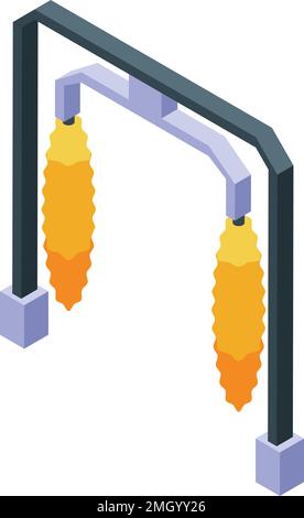 Automated car wash sponge icon isometric vector. Water care. Wax clean Stock Vector