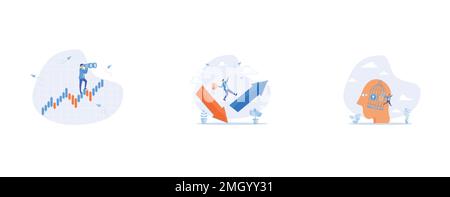 Investment forecast or prediction, Economic and investment improvement or recover from crisis, Freedom, set flat vector modern illustration Stock Vector