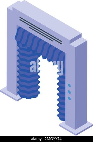 Automated car wash care icon isometric vector. Clean pressure. Sponge service Stock Vector