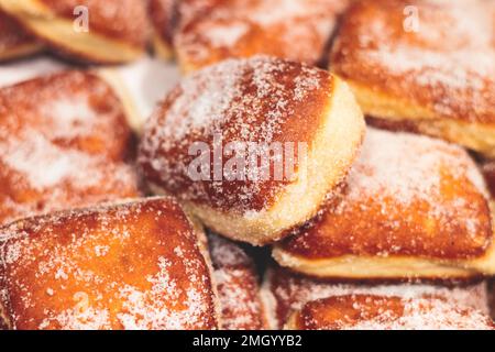 Variety assortment of traditional finnish sweets and pastries with cinnamon bun, and cardamon roll and rolls, butter bun and other, korvapuusti, laski Stock Photo