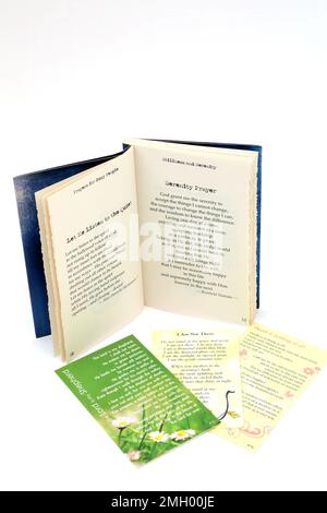 A Pocket Book of Prayers for Buy People and Prayer Cards - The lord is my Shepherd Prayer and Death is Nothing at all and I Am not there Poems Stock Photo