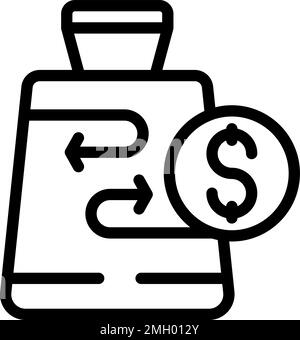 Purchase returns icon outline vector. Return product. Delivery box Stock Vector