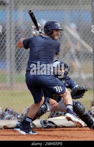 This is a 2020 photo of Kevin Kiermaier of the Tampa Rays baseball team.  This image reflects the 2020 active roster as of Feb. 17, 2020 when this  image was taken. (AP Photo/John Bazemore Stock Photo - Alamy