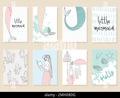 Vector cute mermaids Stock Vector