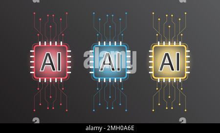 Ai artificial intelligence technology hitech business concept. open Ai with smart system, network, data, line, lights, circle, technology background, Stock Vector