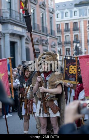 Madrid, Spain, 21 January, 2023: Parade of Roman troops during t Stock Photo