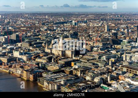 A View Of The River Thames and St Paul's Cathedral, London, UK. Stock Photo