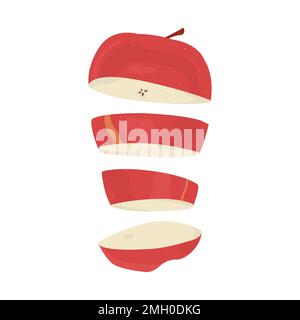 Juicy ripe apple in a cut isolated Stock Vector