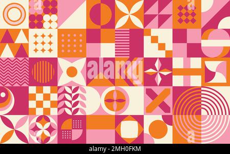 Women History Month Neo Geometric Pattern Background. Women’s History Month March Awareness Celebration. Horizontal website header banner vector art Stock Vector
