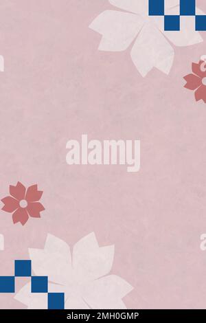 Japanese pink cherry blossom background vector Stock Vector