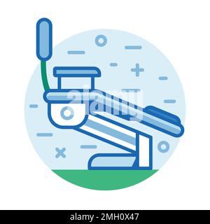 Dental Chair Icon in Line Art Design Stock Vector