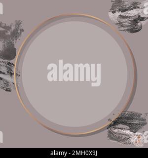 Round bronze frame with paintbrush textured background vector Stock Vector