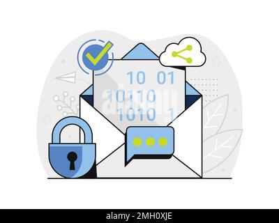 Email Security Mailing Protection Web Illustration Stock Vector