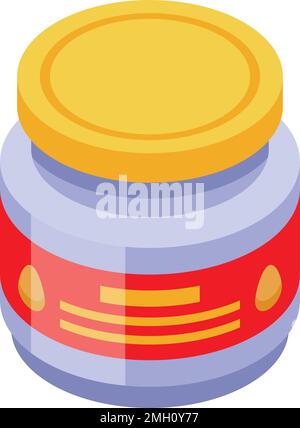 Palm food jar icon isometric vector. Oil tree. Cooking tropical Stock Vector