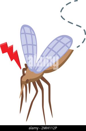 Danger mosquito icon isometric vector. Electric person. Bite protection Stock Vector
