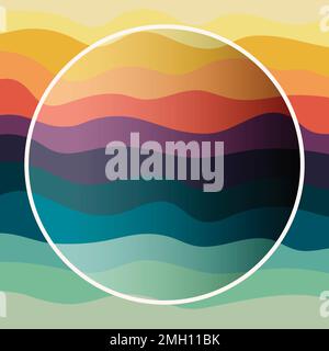 White frame colorful wave pattern background vector Stock Vector