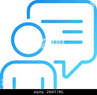Speech balloon near talking person pixel perfect gradient linear vector icon Stock Vector