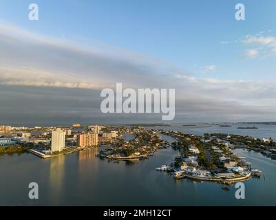 Aerial view of Clearwater Beach hotels and the Clearwater Memorial ...