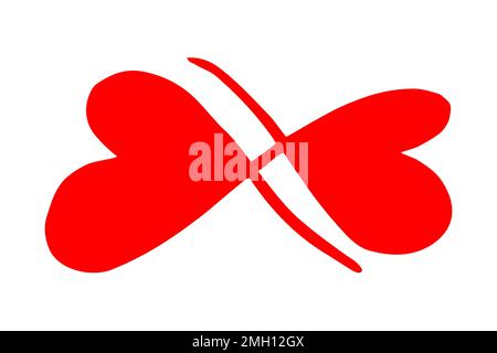 Infinity symbol ink brush stroke isolated on white background Stock Vector